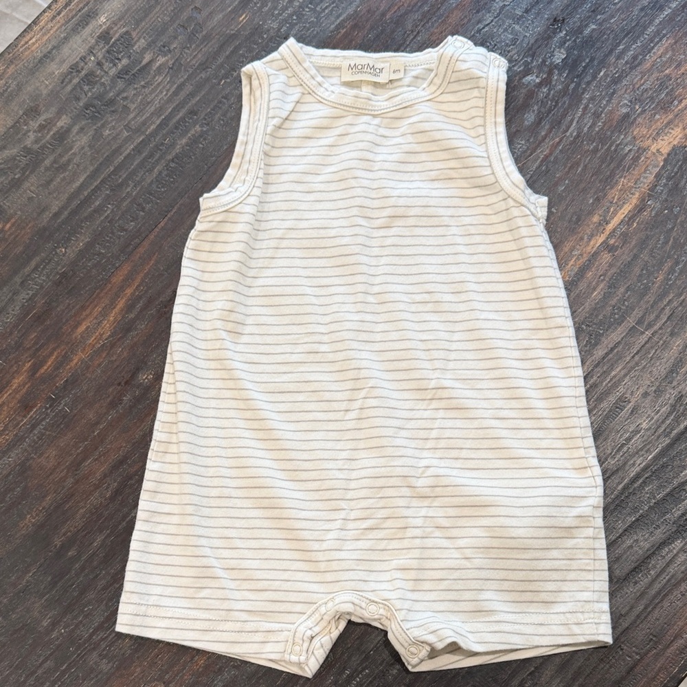 MorMar Striped Sleeveless Baby Romper